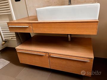 Mobile arredo bagno lavabo + colonna in rovere