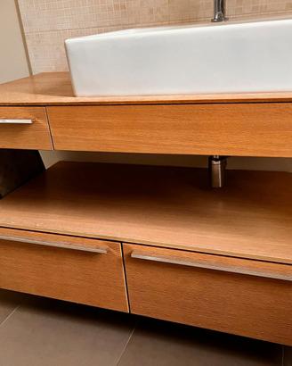 Mobile arredo bagno lavabo + colonna in rovere