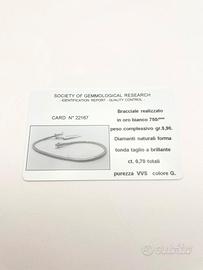 Tennis oro 18KT brillanti ct 0.70