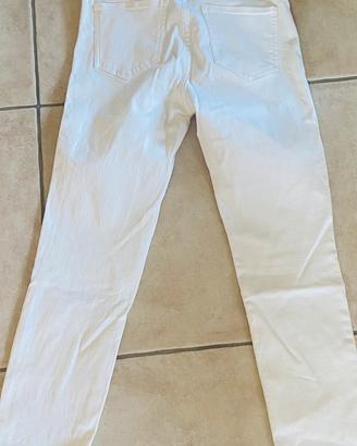 Jeans Zara Denim Bianco Cotone Stretch -