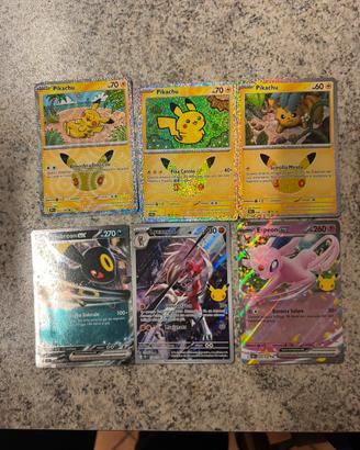 Set 6 carte Pokémon 30 anniversario ita
