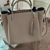 borsa in vera pelle colore avorio 
