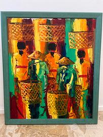 Quadro contadini e contadine di Bali