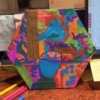 Quadro astratto pesce stile pop art