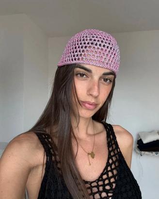 Crochet Mesh Skull Cappello Hat Beanie Uncinetto