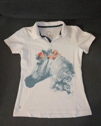 Maglietta polo per equitazione bimba 