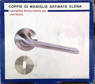 11 COPPIA DI MANIGLIE SATINATE  "ELENA"