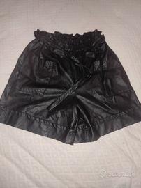 Pantaloncino nero similpelle Urban Nature