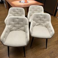 Set 4 poltroncine imbottite di design sfoderabili