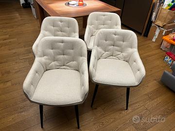 Set 4 poltroncine imbottite di design sfoderabili