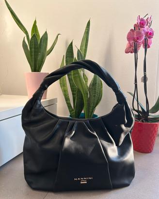 Borsa nera in pelle Nannini