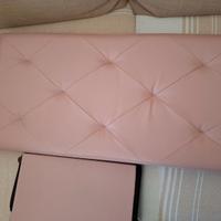 Panca contenitore in similpelle rosa cpria