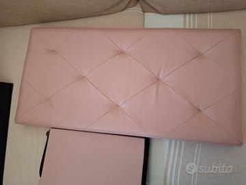 Panca contenitore in similpelle rosa cpria