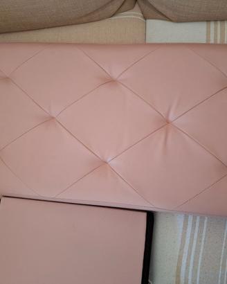 Panca contenitore in similpelle rosa cpria