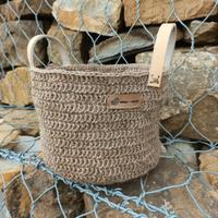 Cestino / cesto artigianale di juta 22cm x 16cm