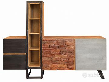 Mobile Artigianale stile Industrial-Legno e Ferro
