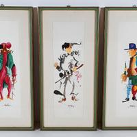 Acquarelli su carta di maschere del carnevale