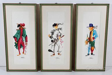 Acquarelli su carta di maschere del carnevale