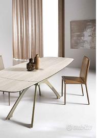 TAVOLO 90X160 ALLUNG.240 CAPODARTE SPIDER TRAVERTI