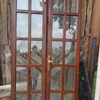 Porta "finestra" doppio "vetro camera " legno noce