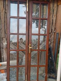 Porta "finestra" doppio "vetro camera " legno noce