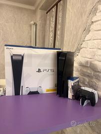 PS5 825gb Nera+2 controller+base+3 giochi