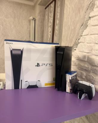 PS5 825gb Nera+2 controller+base+3 giochi