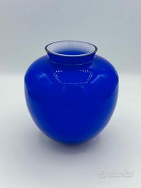 Vasetto in vetro di murano blu