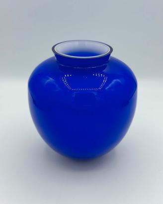 Vasetto in vetro di murano blu