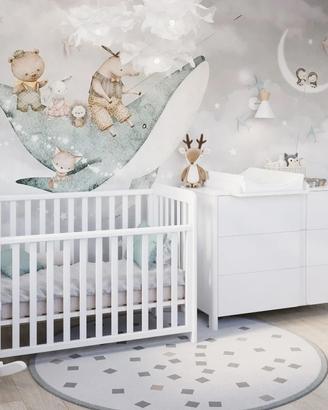 Lettino per neonato bianco + Materasso e Accessori