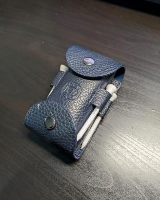 Porta palline e tee da golf in pelle nero