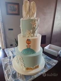 torta zucchero decorativa comunione nome GIULIA