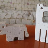 Set sculture travertino anni '70 fratelli Mannelli