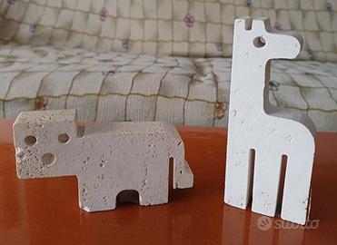 Set sculture travertino anni '70 fratelli Mannelli