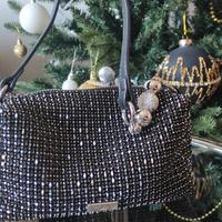Borsa Camomilla Milano con strass neri -Come Nuova
