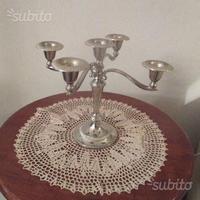 Vecchio candelabro candeliere argentato