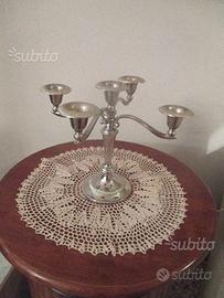 Vecchio candelabro candeliere argentato