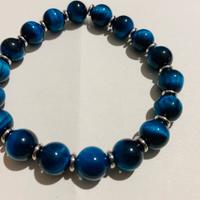 Bracciale occhio di tigre blu produz. artigianale