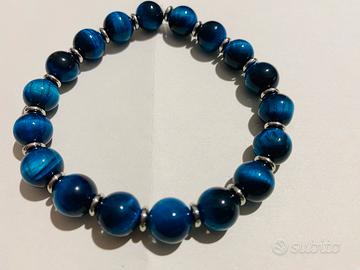 Bracciale occhio di tigre blu produz. artigianale