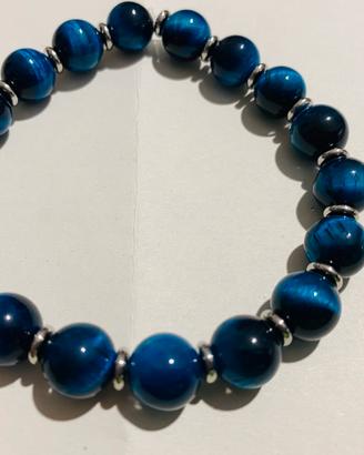 Bracciale occhio di tigre blu produz. artigianale