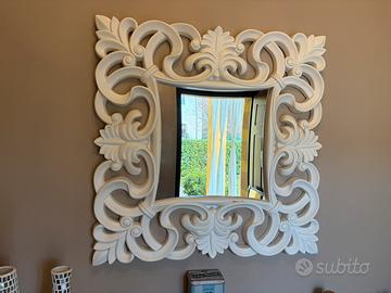Specchio barocco bianco