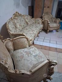 DIVANO + 2 POLTRONE Stile barocco F.lli RADICE