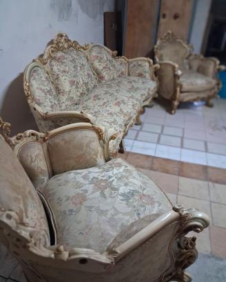 DIVANO + 2 POLTRONE Stile barocco F.lli RADICE