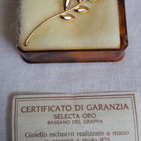 Spilla Gioiello in Argento placcata oro 24 carati