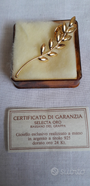 Spilla Gioiello in Argento placcata oro 24 carati