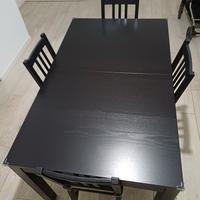 Tavolo ikea nero allungabile + 4 sedie