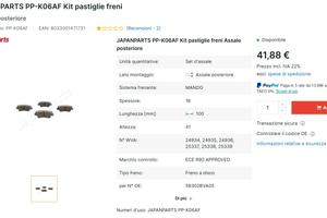 PASTIGLIE FRENI POSTERIORI PEUGEOT 206