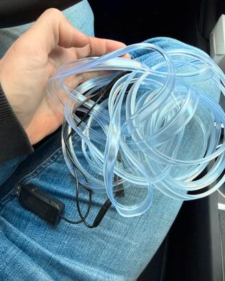 Striscia led rgb fibra ottica interno auto lung 5m