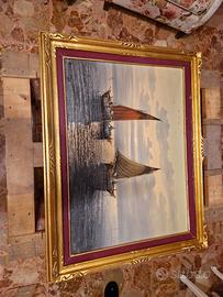 Quadro Marina con Barche a Vela - Dipinto Firmato