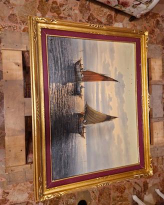 Quadro Marina con Barche a Vela - Dipinto Firmato